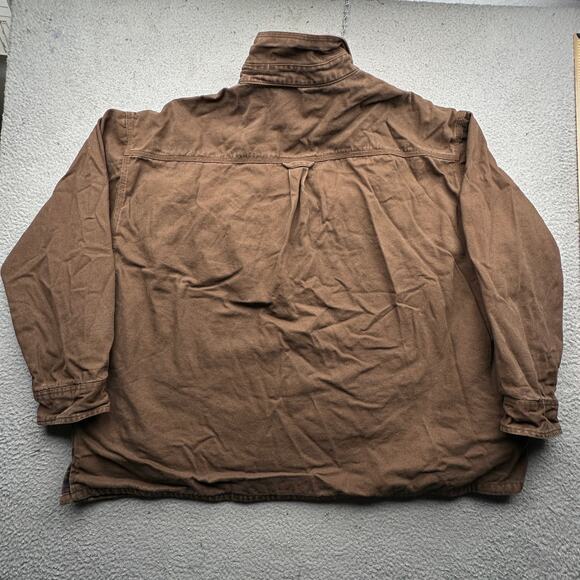 Five Brother Duck Canvas Flannel Lined Work Shirt Shacket Mens 4XL Brown Button - Picture 10 of 13